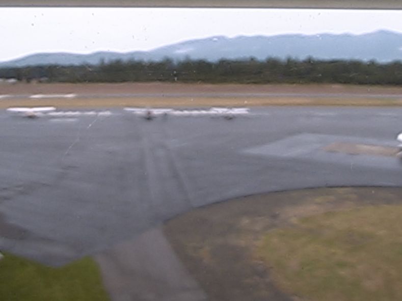 View of the ramp and runway at Boundary County Airport from the field camera